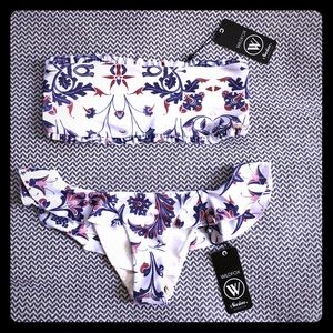 Wildfox NWT Paisley Flutter Bikini Lavender
